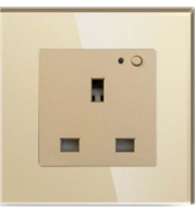 Tuya Zigbee 13A Smart UK Socket with Power Metering, Glass Panel, Fire-Proof PC, Alexa & Google Home, App Control, Energy Monitor, AC 100-240V